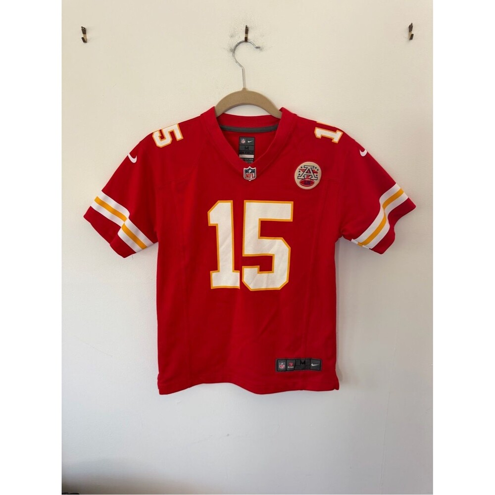 NFL Kids Red & White Kansas City Chiefs #15 Patrick Mahomes Jersey size M 10/12